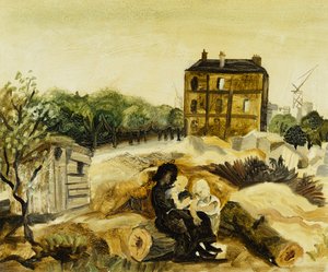 The Little Brown House, Passy, kolem roku 1928 (olej na plátně) od Christopher Wood