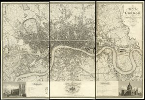 Mapa Londýna podle skutečného průzkumu z roku 1824 od Christopher and John (fl.1821 40) Greenwood