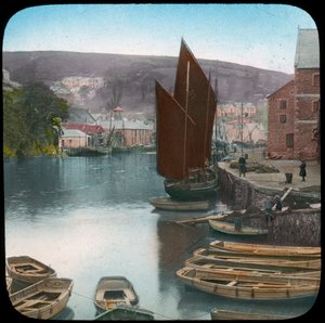 Looe, z nábřeží, Cornwall, konec 19. nebo začátek 20. století