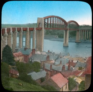 Royal Albert Bridge, Saltash, Cornwall, konec 19. nebo začátek 20. století