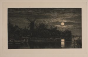Měsíčný večer v Tubæku od Cilius Johannes Konrad Andersen