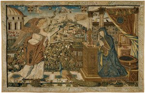 Zvěstování od Circle of Andrea Mantegna