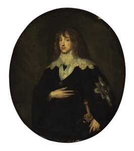 Portrét prince Karla Ludvíka, kurfiřta falckého (1617-1680) jako rytíře Podvazkového řádu od Circle of Anthony van Dyck