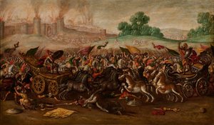 Pálení Jeruzaléma Nebukadnecarovou armádou od Circle of Juan de la Corte