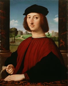 Portrét mladého muže v červeném od Circle of Raphael