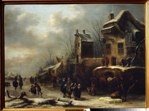 Eislaufbahn auf einem Fluss