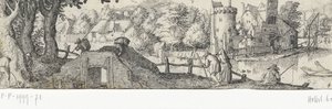 Pohled na hrad Profese a tváře v Amsterdamu a okolí (název seriálu) od Claes Jansz. Visscher (II) (attributed to)