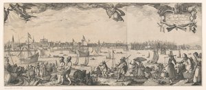 Profil Amsterdamu, při pohledu z IJ (pravá část)