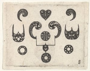 Blackwork Print s různými motivy, ca. 1620. od Claes Jansz Visscher