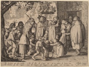 Průvod hodujících malomocných od Claes Jansz Visscher