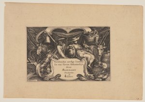 Titulní strana z knihy Krajiny (Verscheyden aerdige Lanthuysen...) od Claes Jansz. Visscher