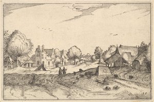 Village Road, deska 20 z vévodství Brabant, ca. 1610 od Claes Jansz Visscher