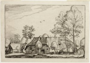 Velká farma, deska deset podle obrázků farem, venkovských domů a vesnic (Praediorum villarum et rusticarum casularum icones) od Claes Jansz. Visscher II