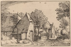 Village Road od Claes Jansz Visscher after Johannes van Doetechum, the Elder after Lucas
