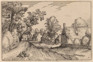 Village Road od Claes Jansz Visscher after Johannes van Doetechum, the Elder after Lucas