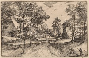Village Road od Claes Jansz Visscher after Johannes van Doetechum, the Elder after Lucas