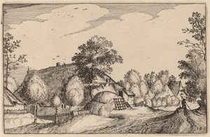 Village Road od Claes Jansz Visscher after Lucas van Doetechum after Master of the Small Landscapes after Johannes