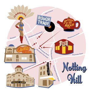 Mapa Notting Hill od Claire Huntley