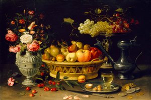 Zátiší ovoce a květin, 1608-1621 od Clara Peeters