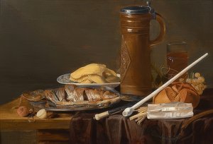 Zátiší s hliněnou dýmkou. Kolem roku 1630 od Charlotte Evans