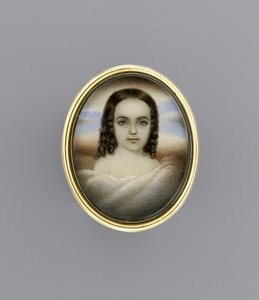 Portrét dívky, kolem roku 1852 (akvarel na slonovině) od Clarissa Peters