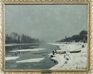 Ledovce na Seině v Bougivalu... od Claude (follower of) Monet
