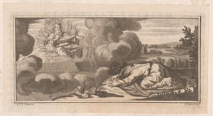 Allegorische of Bijbelse voorstelling met knielende figuur voor man op troon met vlammen   1371428   cs       czech Successfully Translated  Original: Een boomstam als bruggetje over een rivier Translat: Een boomstam als bruggetje over een rivier 1395176 c od Claude Augustin Duflos