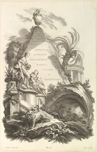 Frontispis pro hrobku Boyla, Locka a Sydenhama Frontispis pro hrobku..., ca. 1736.