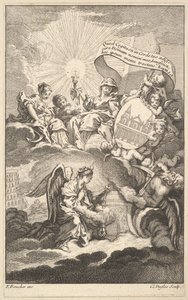 Frontispis, z budovy St. Sulpice od Alexise Pirona, ca. 1744. od Claude Augustin Duflos