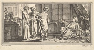 Slyšení Qadi, 1746-47. od Claude Augustin Duflos