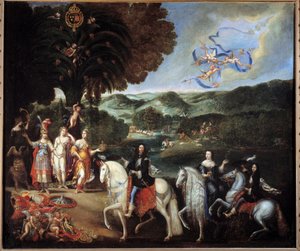 Alegorie pyrenejské mírové smlouvy 7. listopadu od Claude Deruet