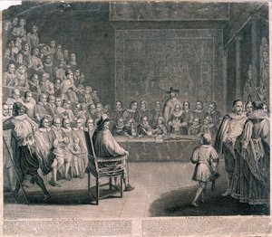 Proces s králem Karlem I., Westminsterský palác, c1725 od Claude Dubosc
