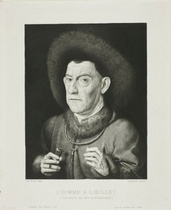Muž s růžovou od Claude Ferdinand Gaillard