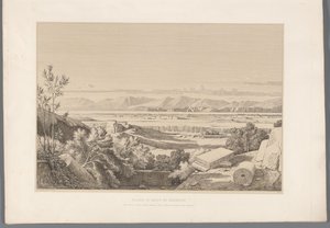 Landschap met zicht op ruins van Korinth Rovina a Korintský záliv (název na objektu) Pohledy na nejznámější místa starověkého Řecka (...) (název série) od Claude Félix Théodore Caruelle d