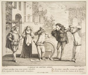 Smrt Maitre Andre.n.d. Tvůrci: Claude Gillot, Jacques Gabriel Huquier. od Claude Gillot, Jacques Gabriel Huquier