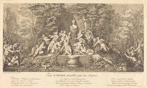 Feste de Diane, Troublee par des Satyres (Svátek Diany narušen Satyry) od Claude Gillot