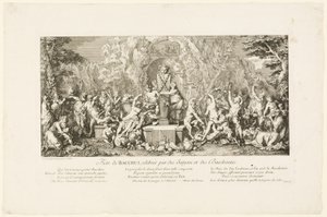 Bakchovy slavnosti slavené satyry a bakchantkami od Claude Gillot