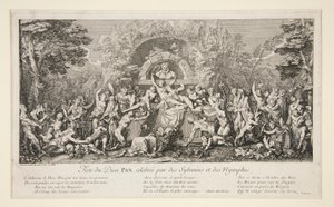 Festival boha Pana, který slaví Sylvainy a nymfy (Festival boha Pana) od Claude Gillot