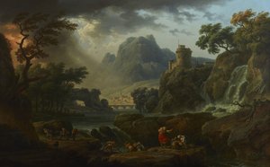 Horská krajina s blížící se bouří od Claude Joseph Vernet