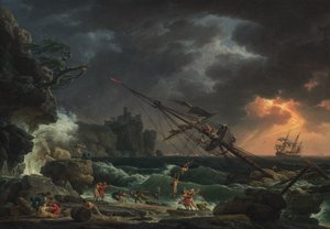 Ztroskotání na rozbouřeném moři (Tempete) od Claude Joseph Vernet