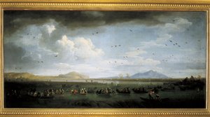Charles de Bourbon loví kachny u jezera Patria, obraz od Josepha Verneta od Claude Joseph Vernet