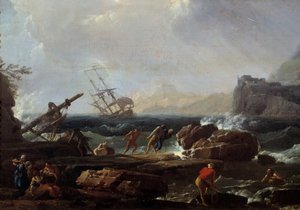 Scéna ztroskotání Malba od Josepha Verneta (1714-1789) Montpellier z 18. století, Musee Fabre od Claude Joseph Vernet
