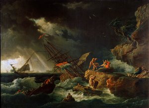 Bouře na moři, 40. léta 18. století. od Claude Joseph Vernet