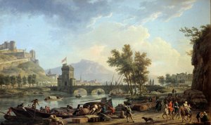 The Approaches of a Drill in 1774 Malba Josepha Verneta (1714-1789) 1774 Rozm. 0,97x1,62 m Montpellier, Musee Fabre od Claude Joseph Vernet