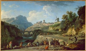 Výstavba důležité obchodní cesty za vlády Ludvíka XVI... od Claude Joseph Vernet