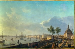 Přístav Bordeaux s hradbami Malba Josepha Verneta (1714-1789) 18. stol. Paříž. Námořní muzeum od Claude Joseph Vernet