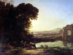 Dobytek a kozy pijící u ruiny od Claude Lorrain