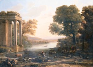 Pastorační krajina se zničeným chrámem, kolem roku 1638 od Claude Lorrain