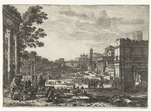 Forum Romanum te Rome Campo Vaccino od Claude Lorrain