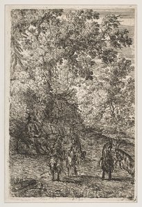 Čtyři kozy levá sekce koz, ca. 1630-33. od Claude Lorrain